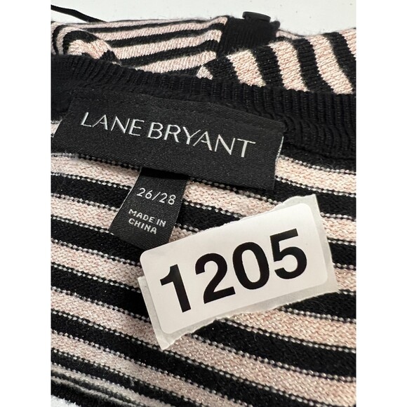 Lane Bryant Women's Black Gold Sparkle Striped Cardigan Sweater Size 26 / 28 - Picture 9 of 9